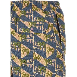 Blue Polyester Swim Shorts