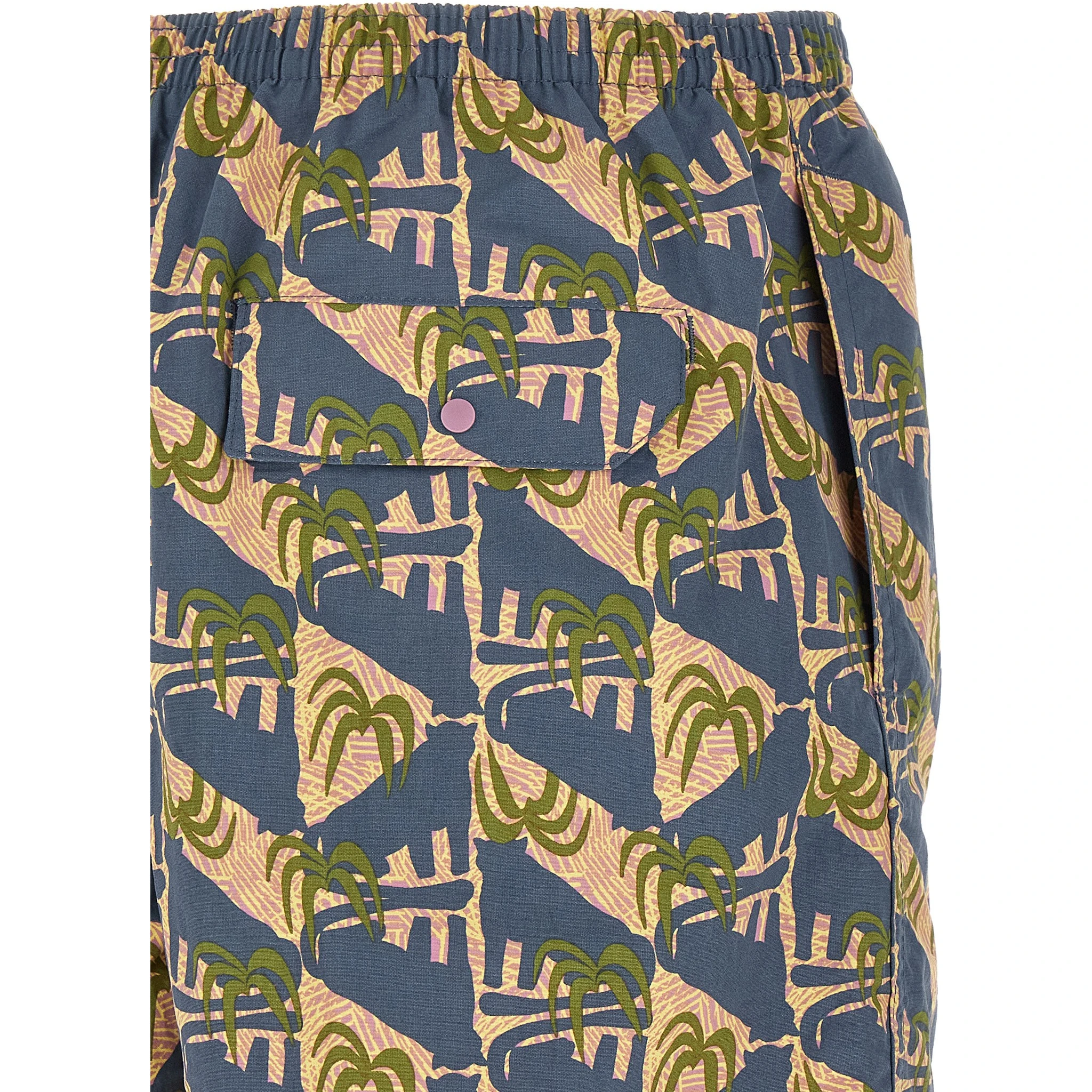 Blue Polyester Swim Shorts