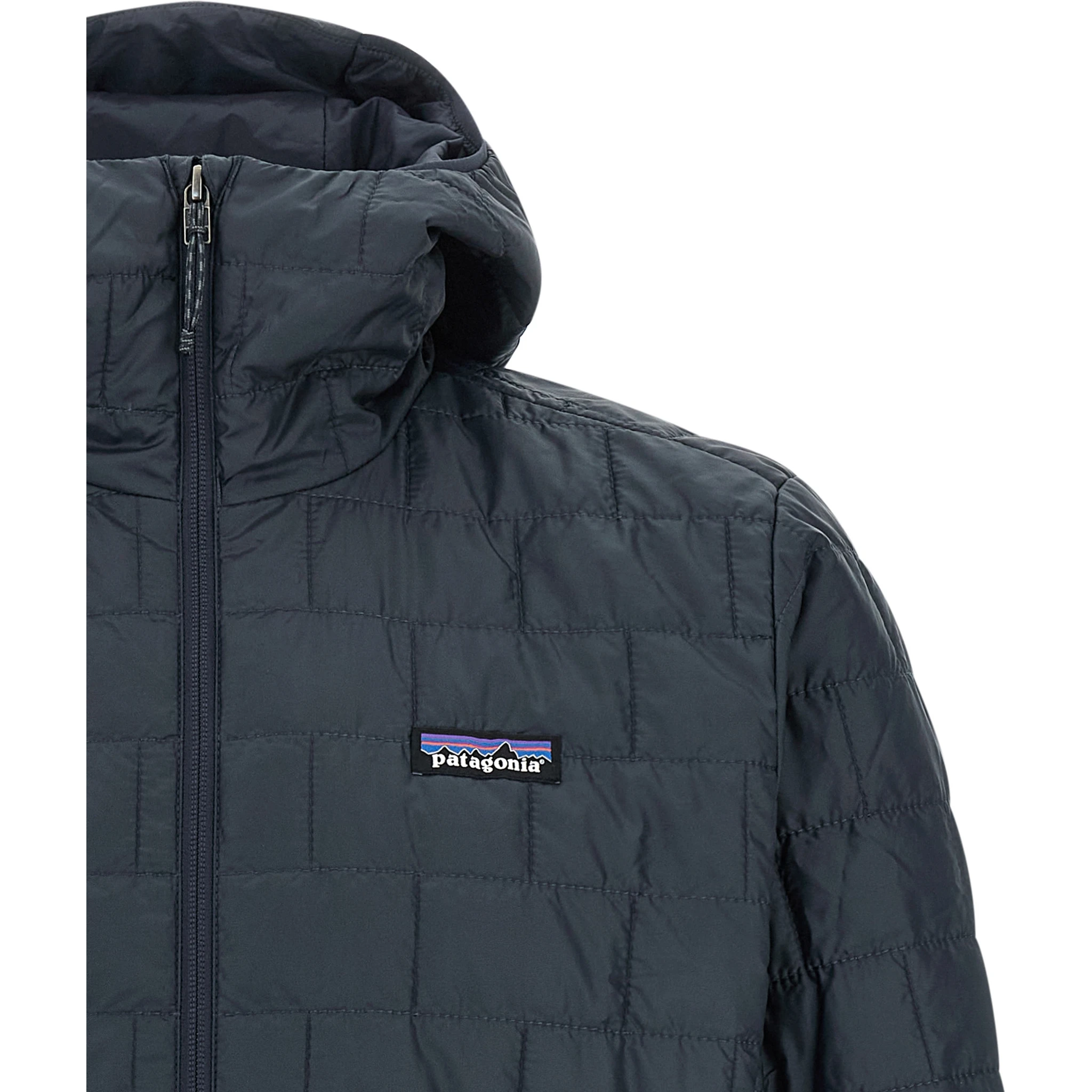 Blue Polyester Full-Length Jacket