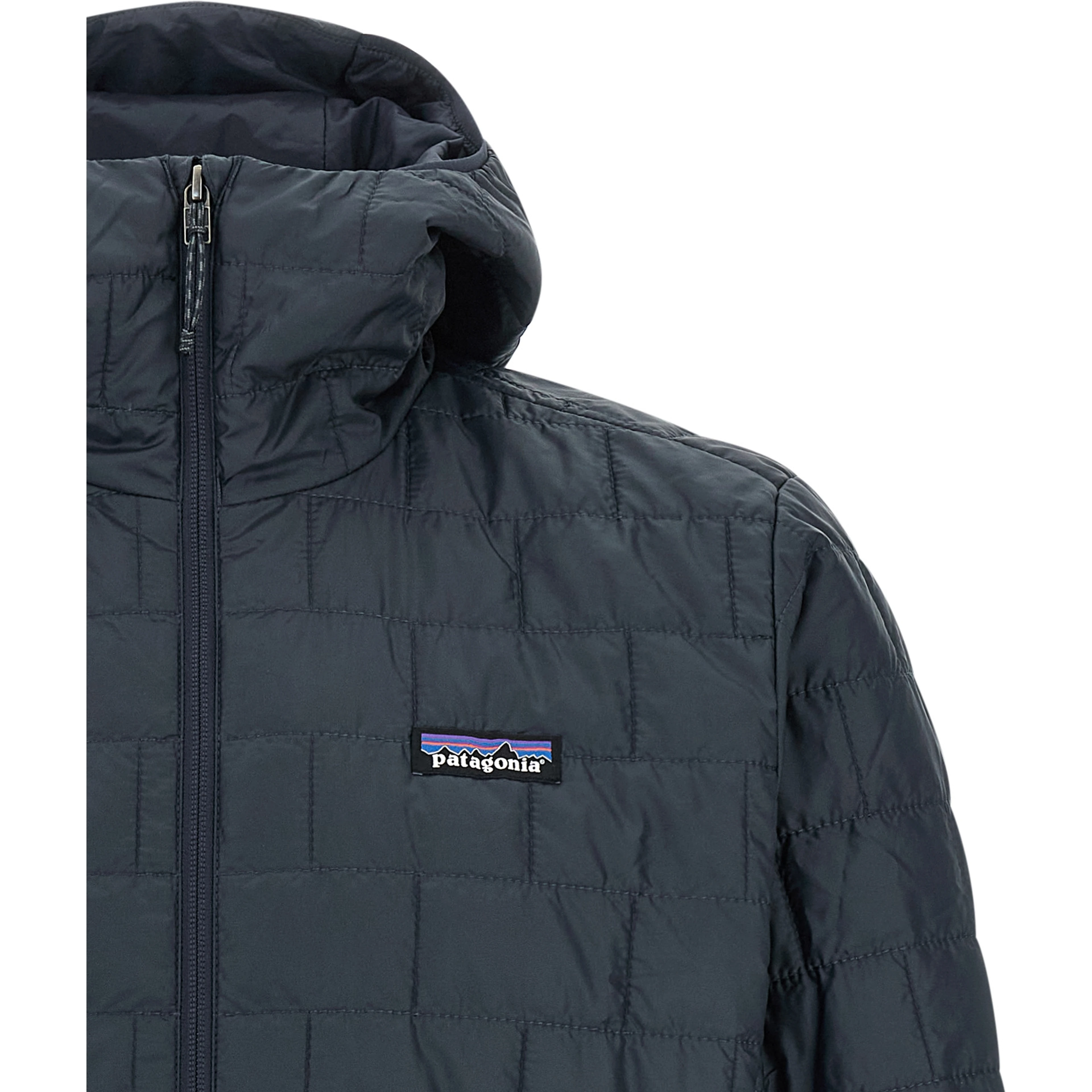 Blue Polyester Full-Length Jacket