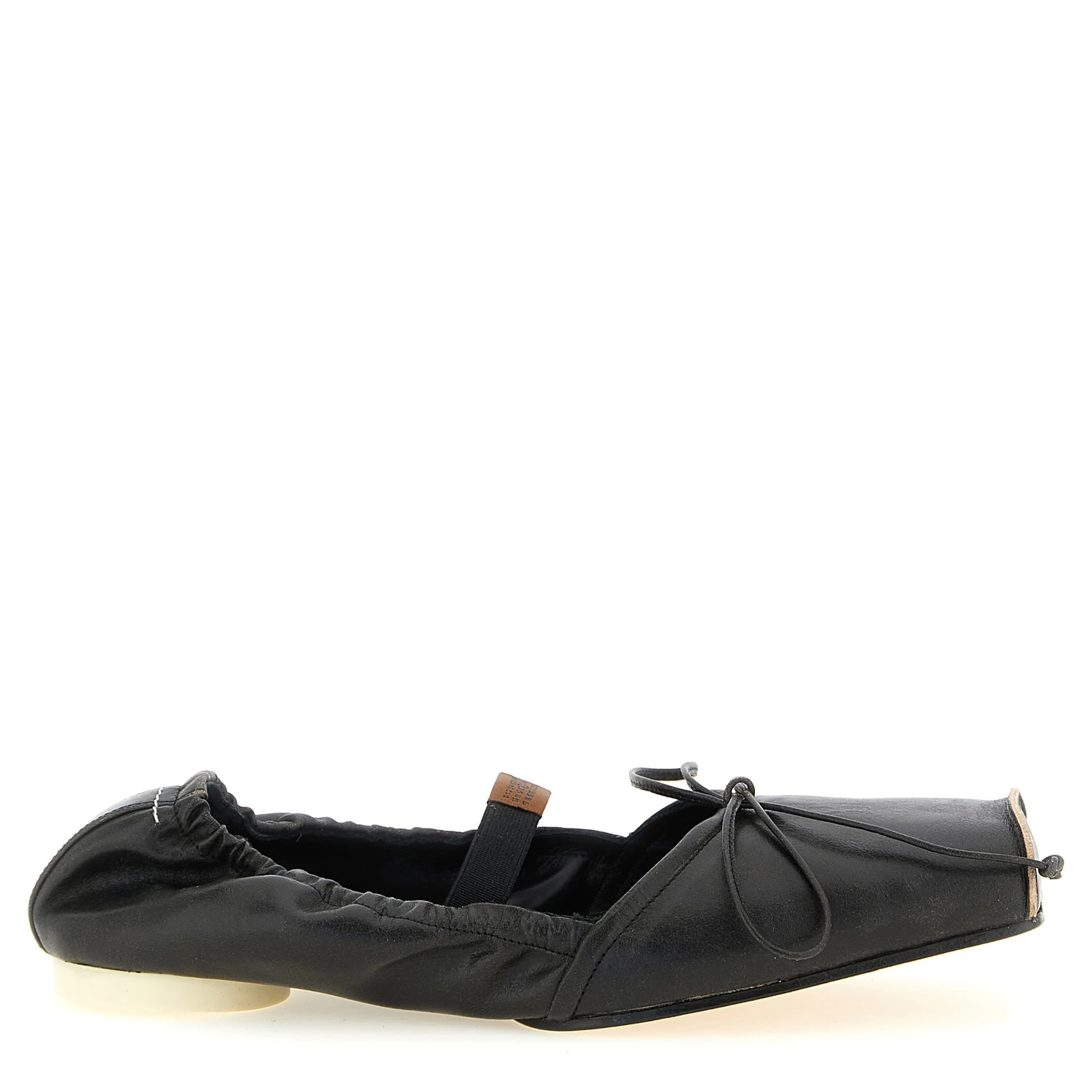 Black Cowhide Ballet Flats
