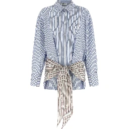 Blue Cotton Short Dress