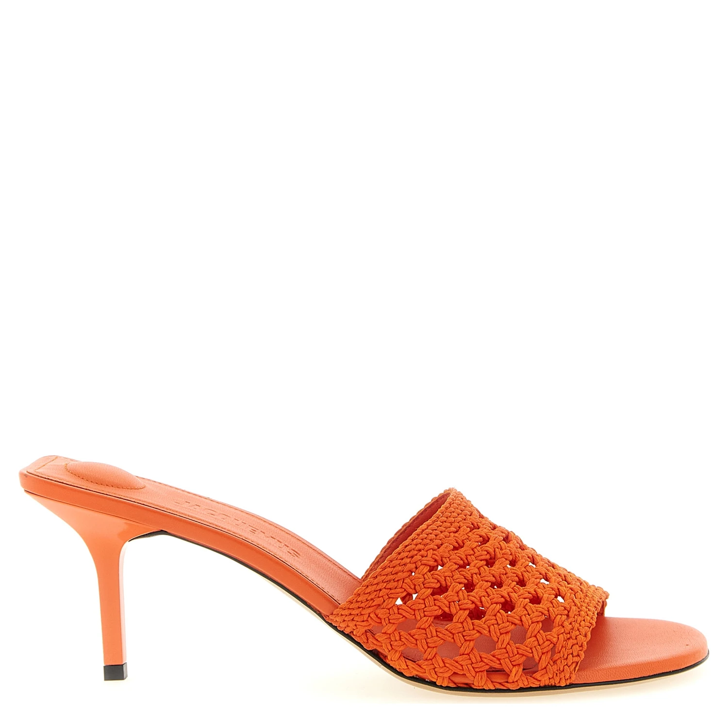 Orange Polyester Platform Sandals