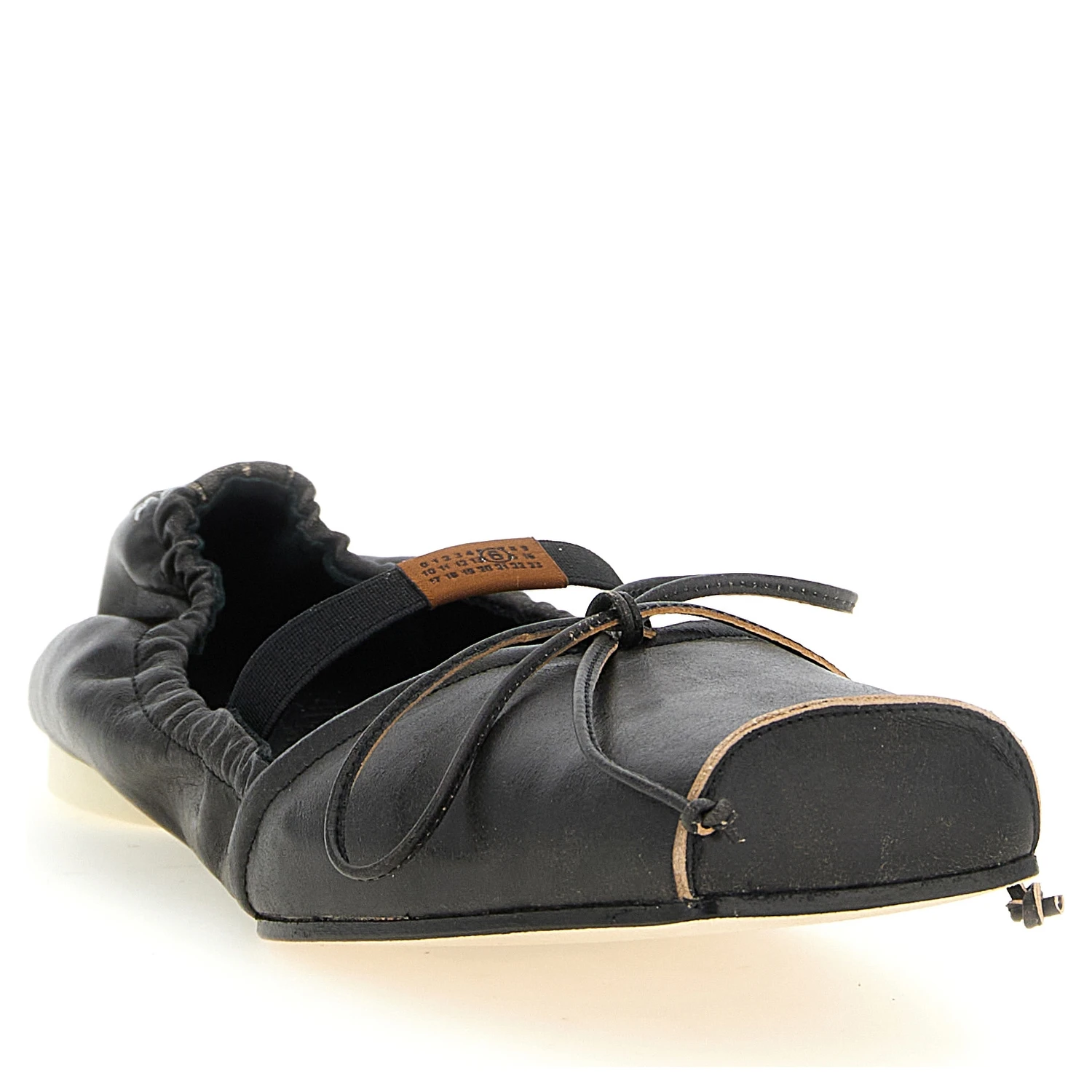 Black Cowhide Ballet Flats