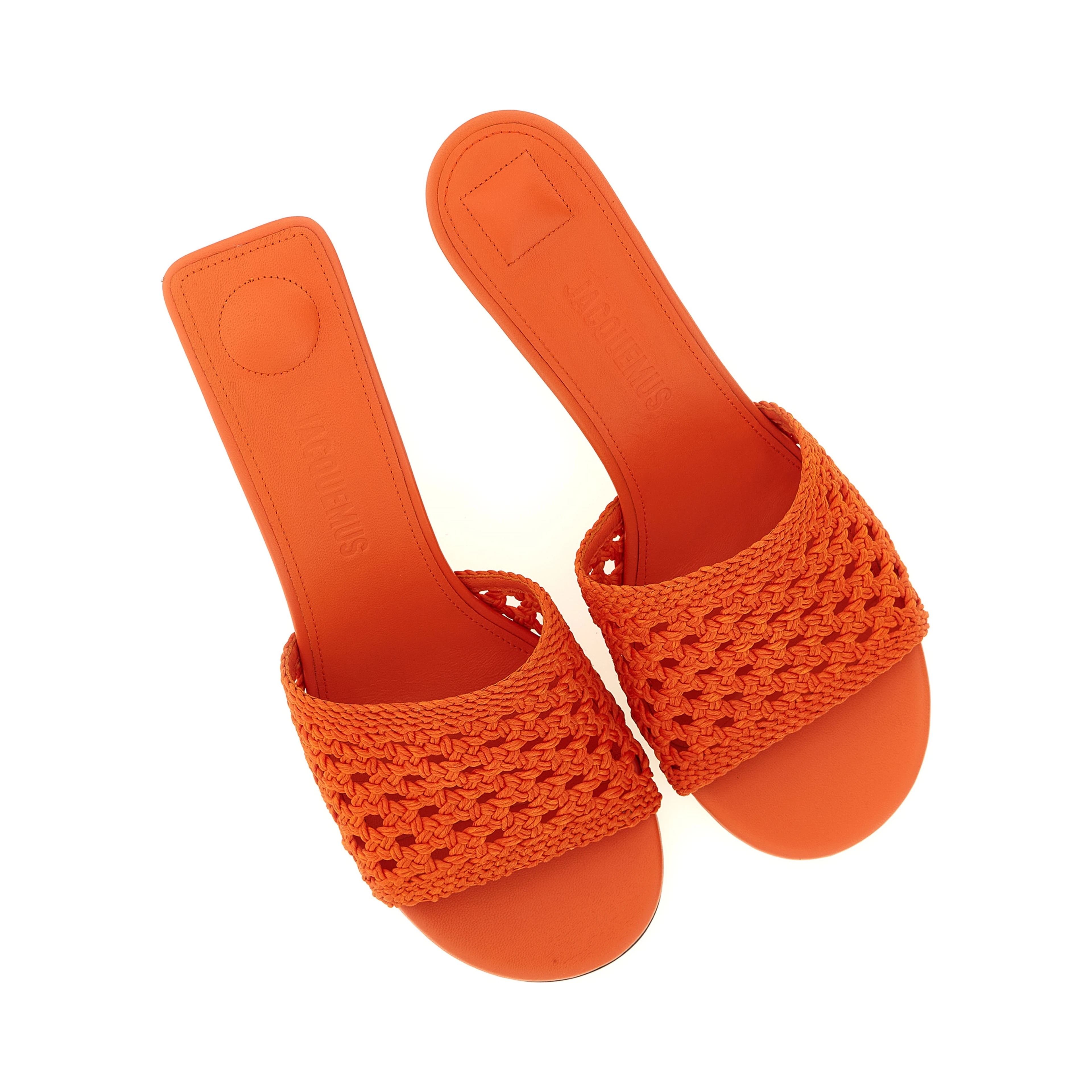 Orange Polyester Platform Sandals