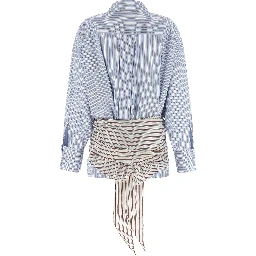 Blue Cotton Short Dress