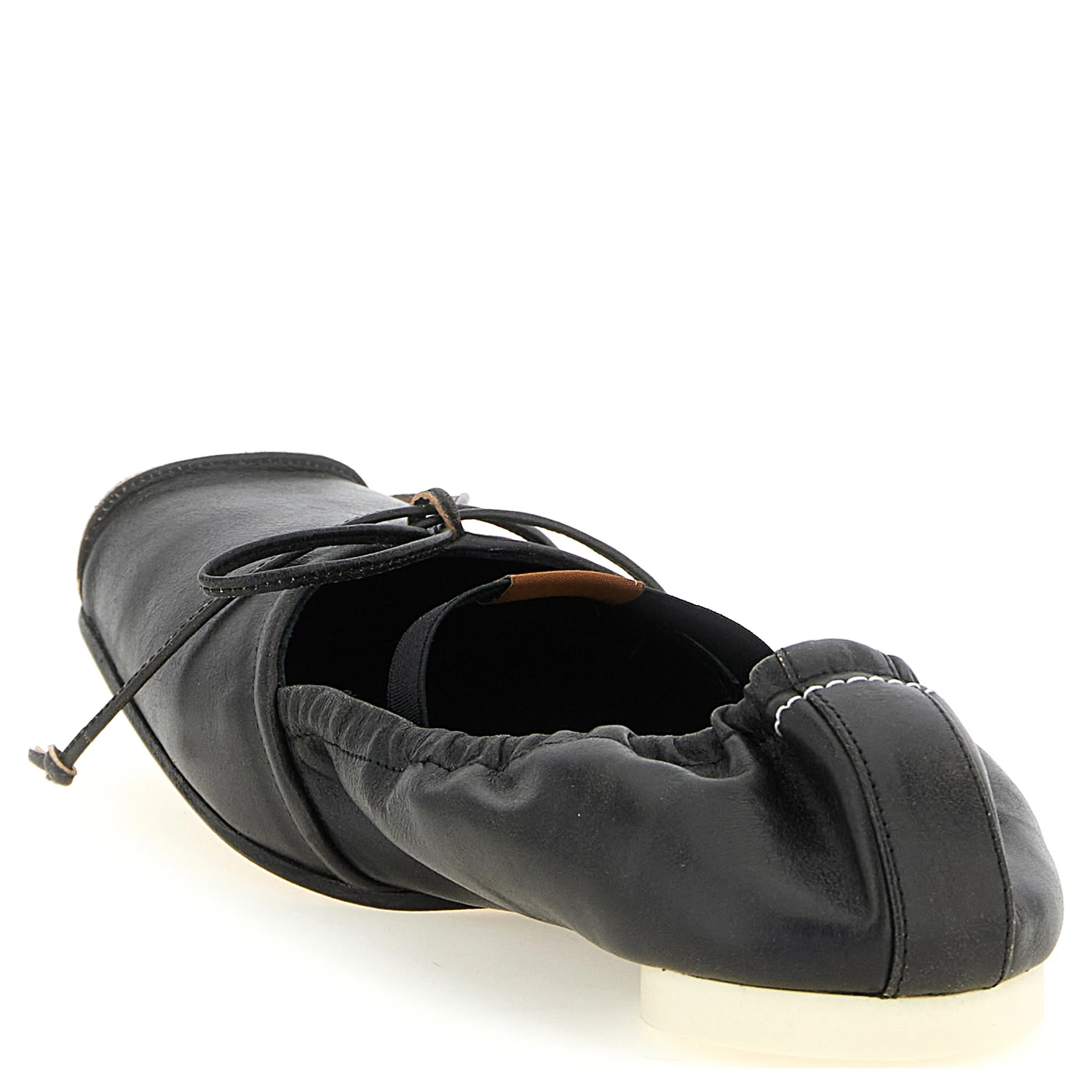 Black Cowhide Ballet Flats