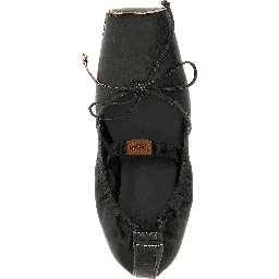Black Cowhide Ballet Flats