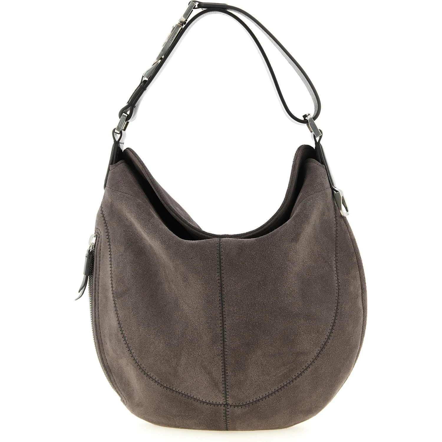 Gray Calfskin Shoulder Bag
