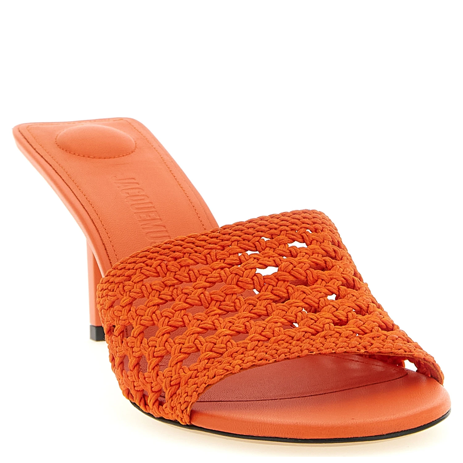 Orange Polyester Platform Sandals