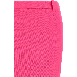 Fuchsia Virgin Wool Midi Skirt