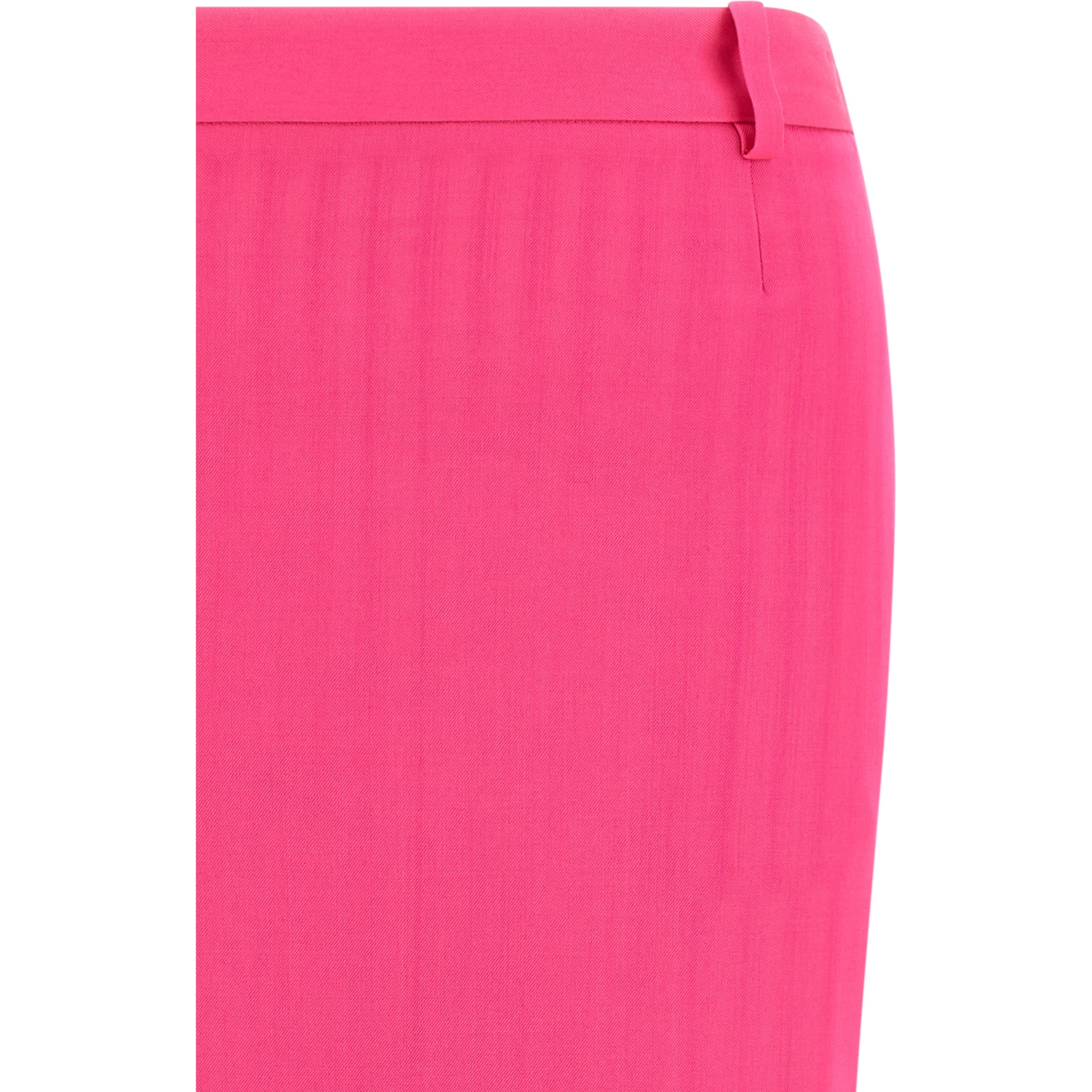 Fuchsia Virgin Wool Midi Skirt