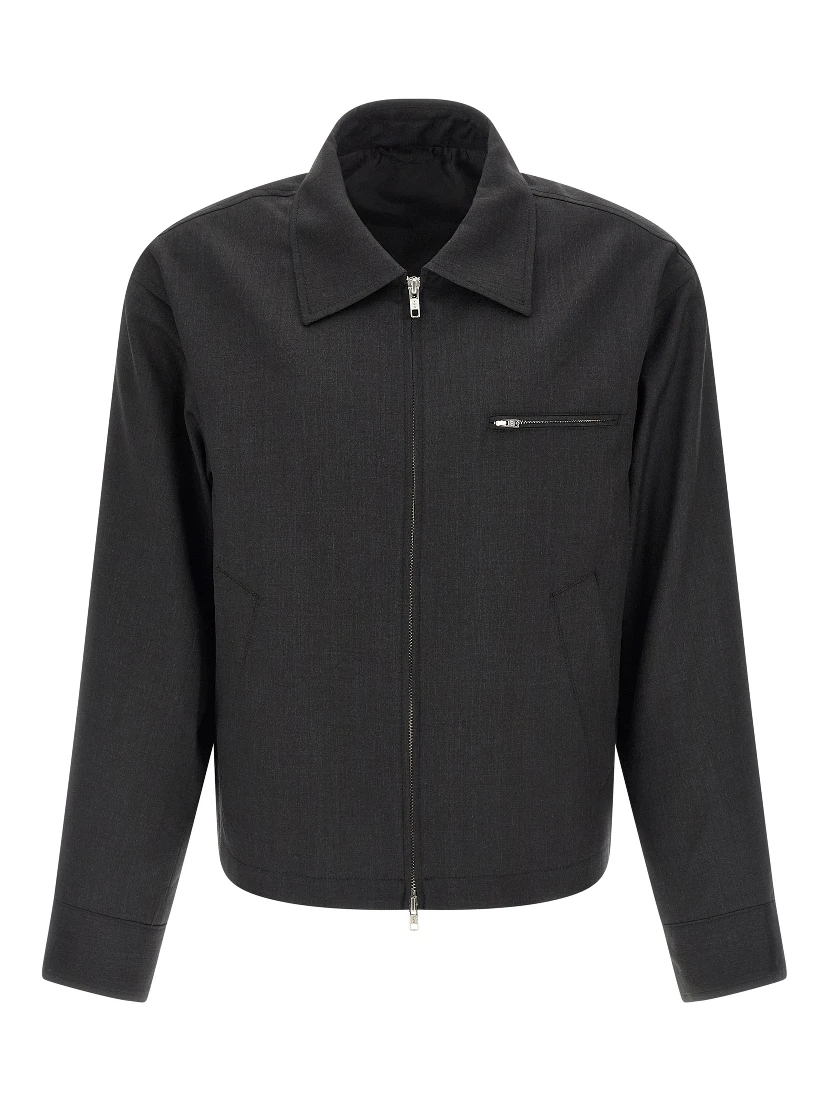 Gray Wool Full-Length Jacket