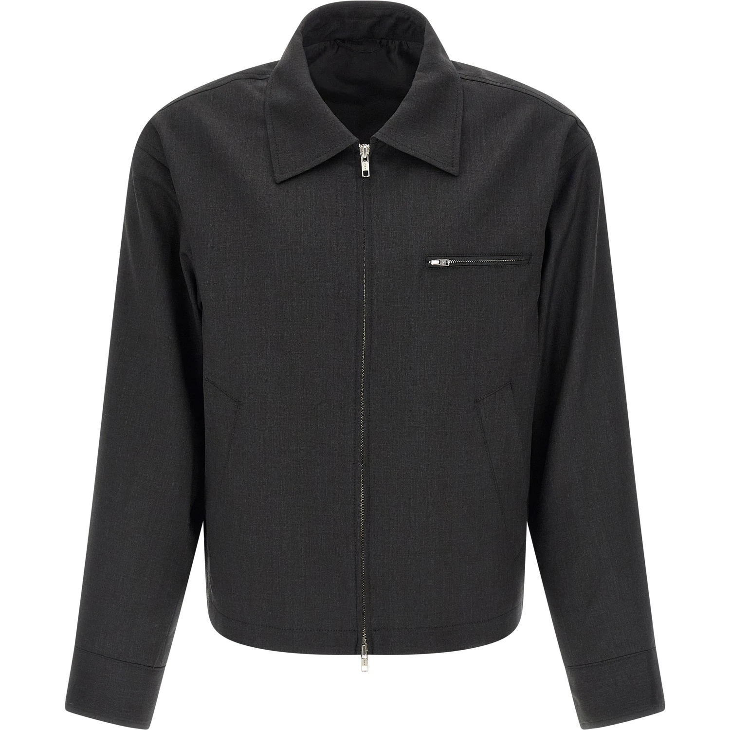 Gray Wool Full-Length Jacket