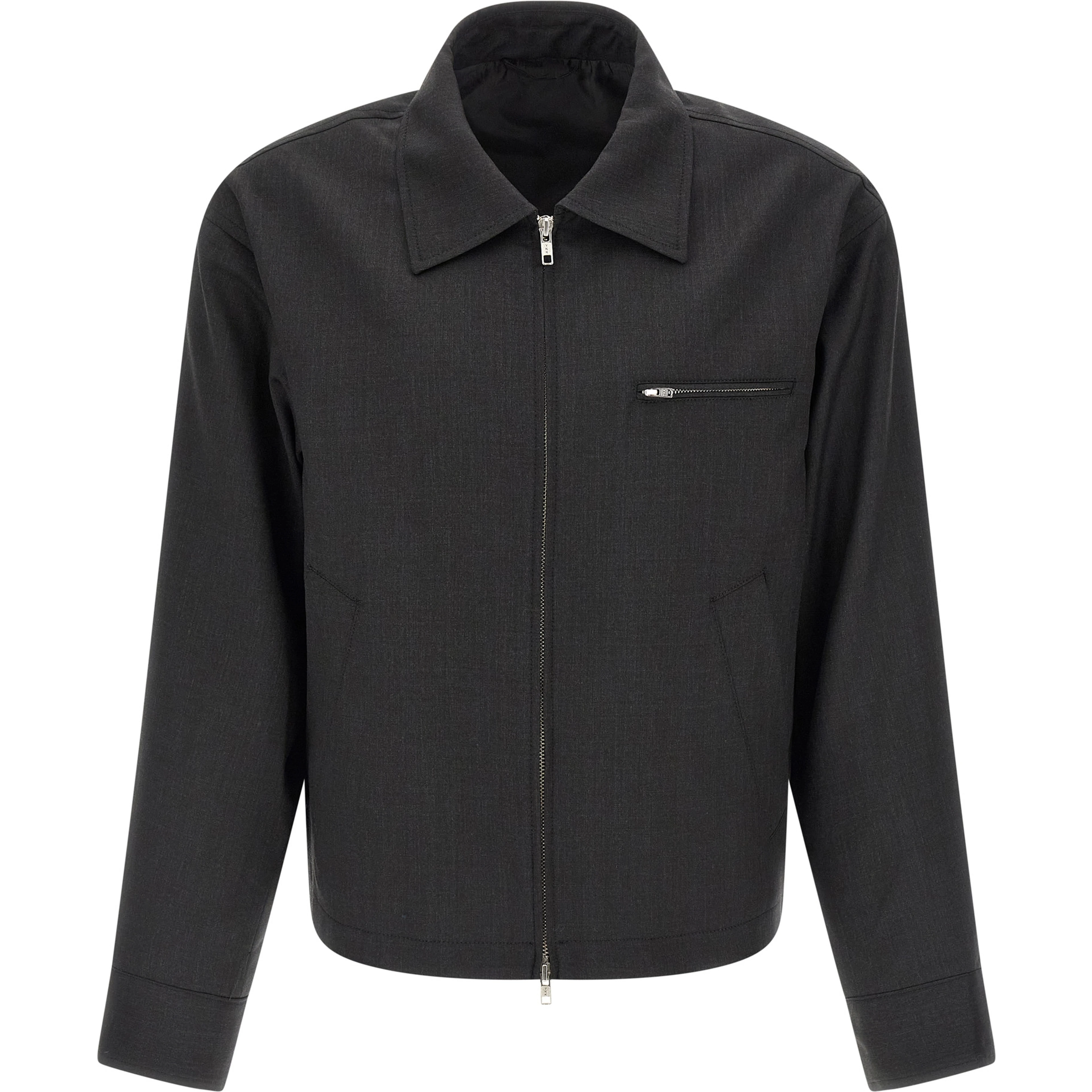 Gray Wool Full-Length Jacket