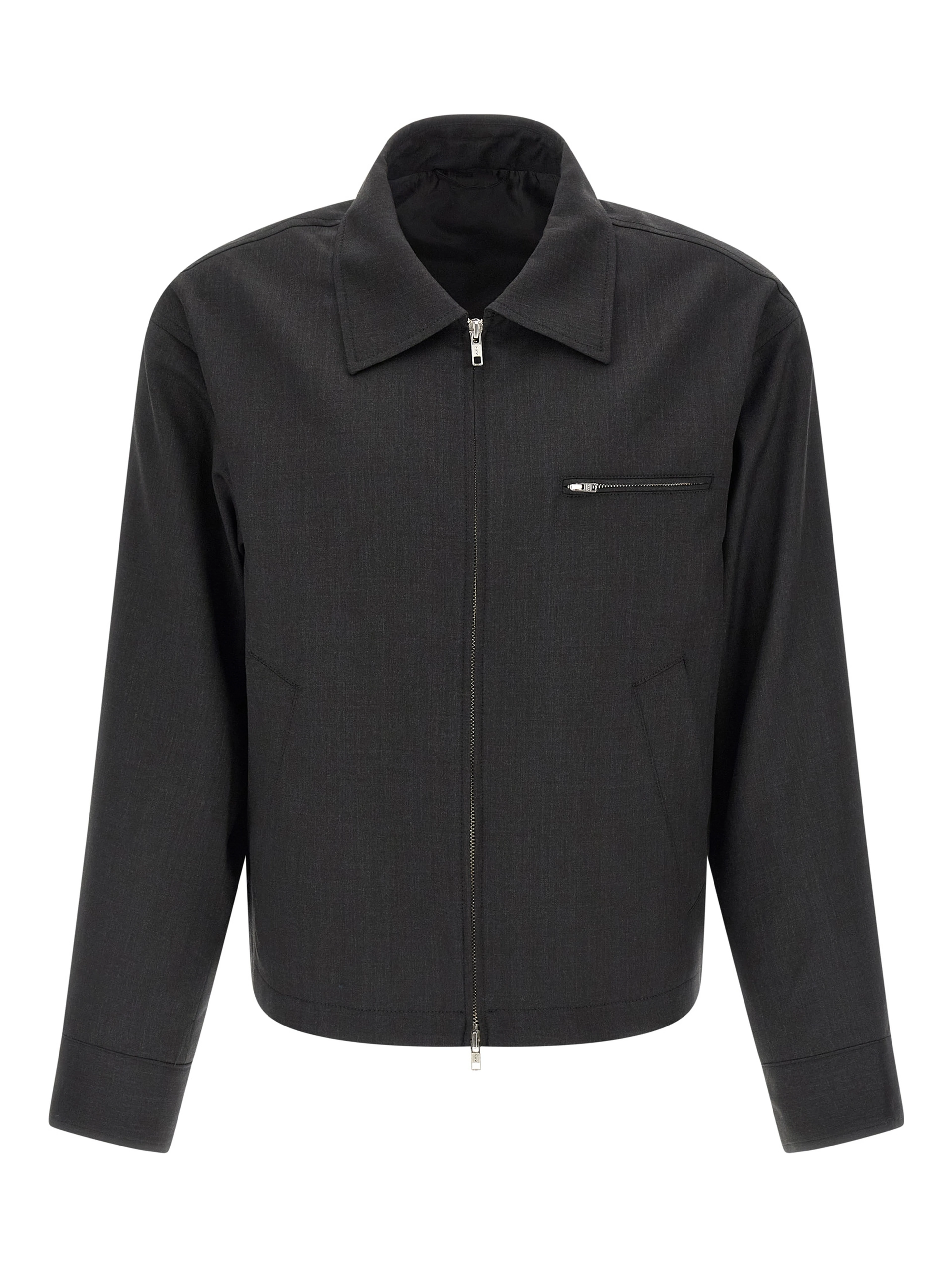 Gray Wool Full-Length Jacket