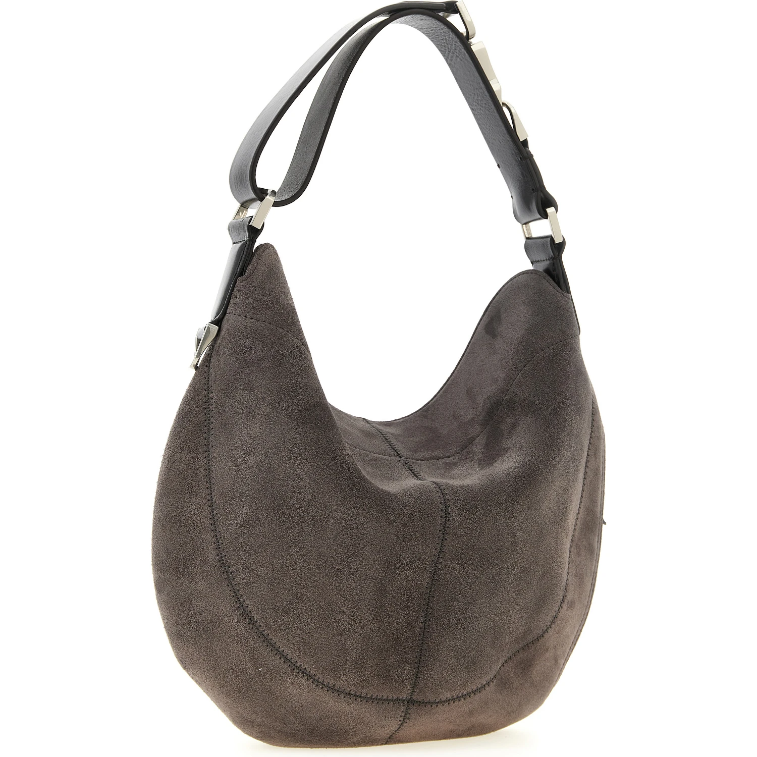 Gray Calfskin Shoulder Bag