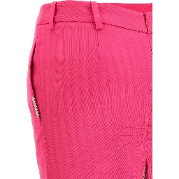 Fuchsia Virgin Wool Midi Skirt