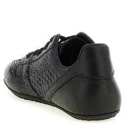 Black Lamb Leather Low Top Sneakers