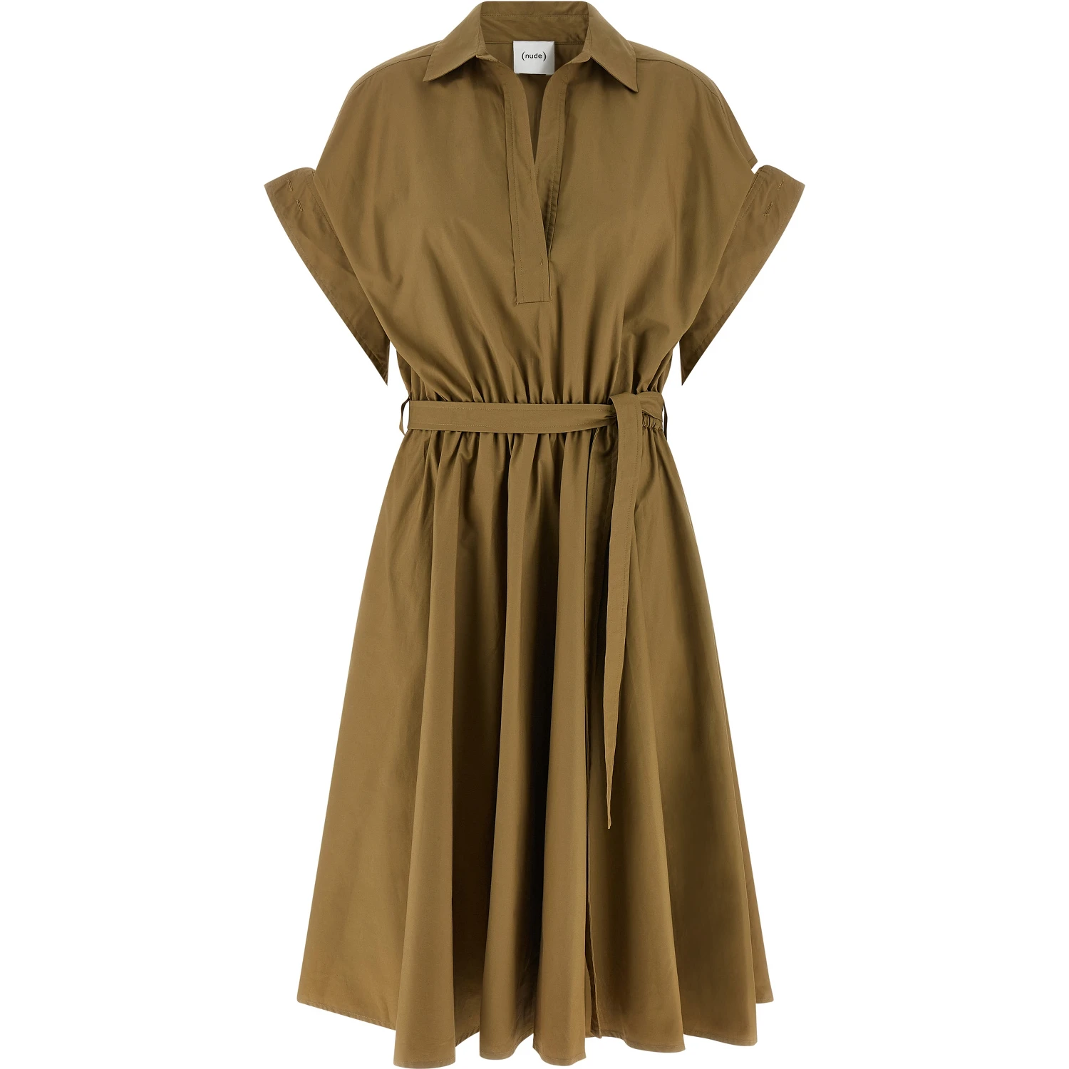Bicolor Cotton Midi Dress