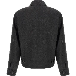 Gray Wool Full-Length Jacket