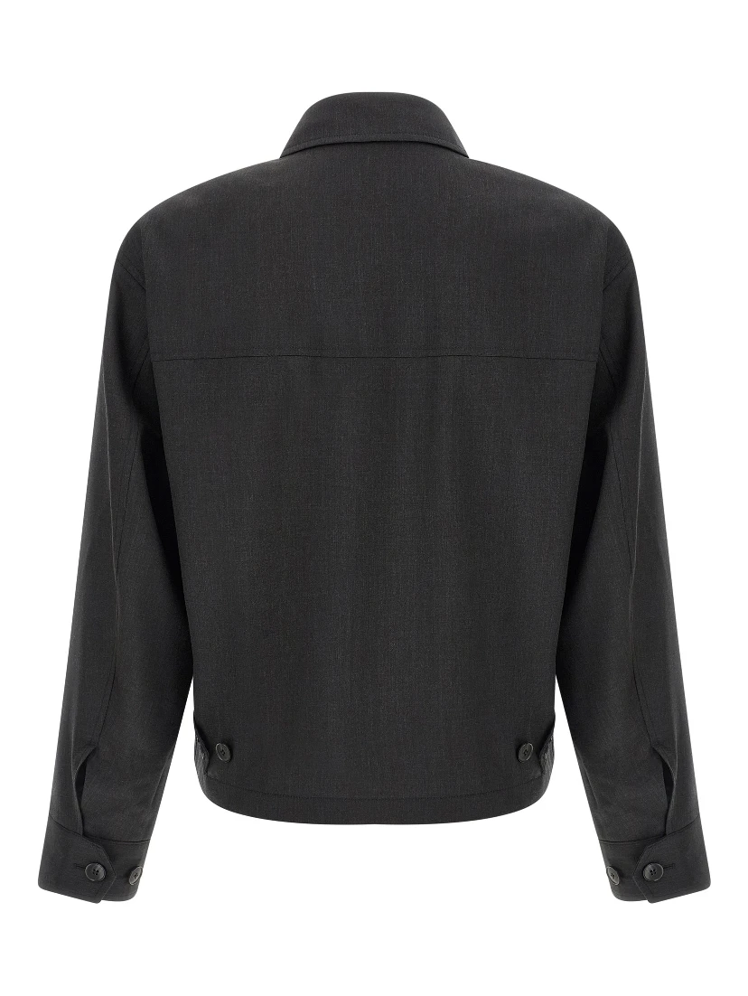 Gray Wool Full-Length Jacket