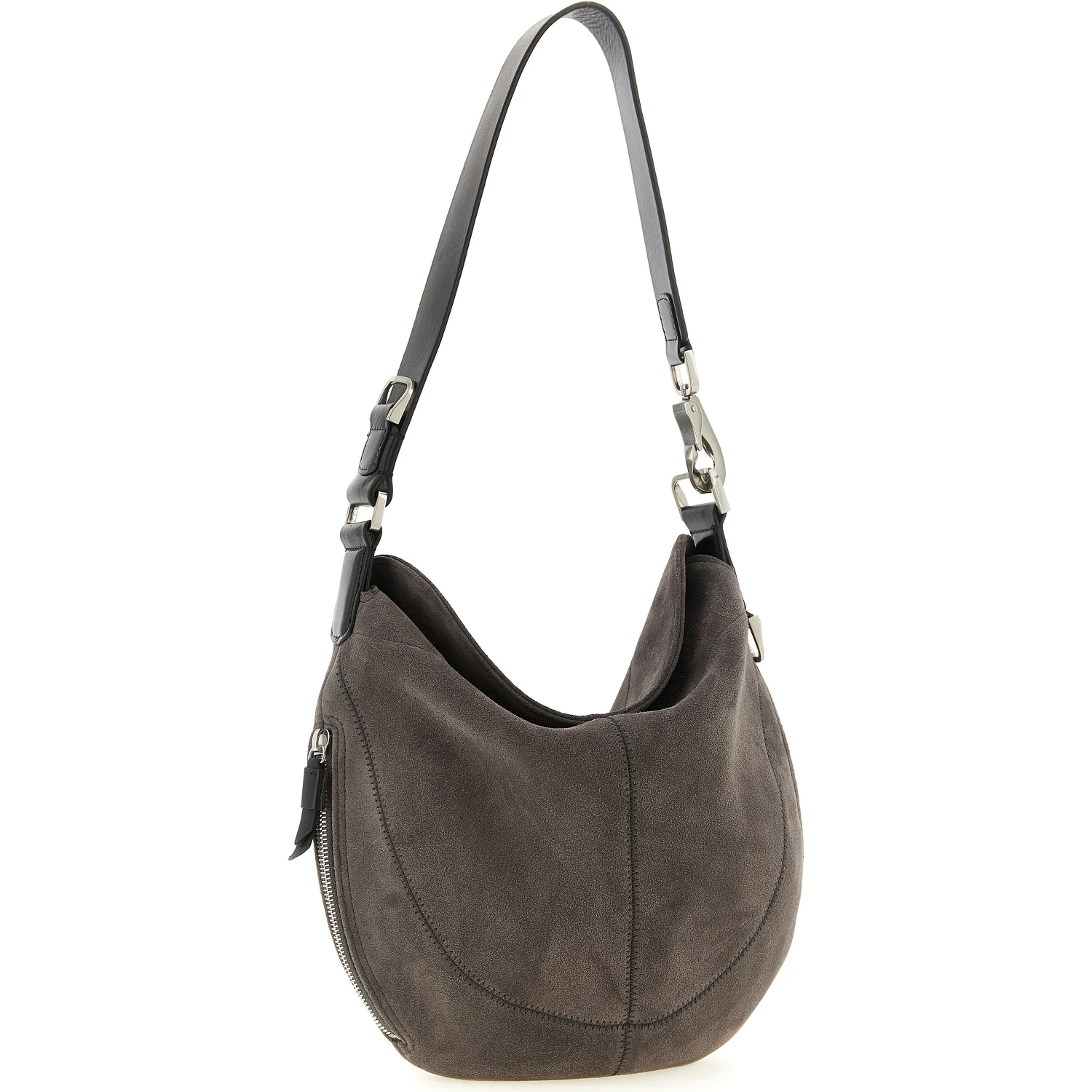 Gray Calfskin Shoulder Bag