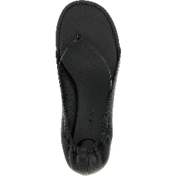 Black Lamb Leather Flat Sandals