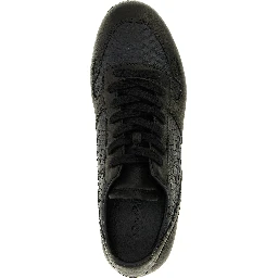 Black Lamb Leather Low Top Sneakers