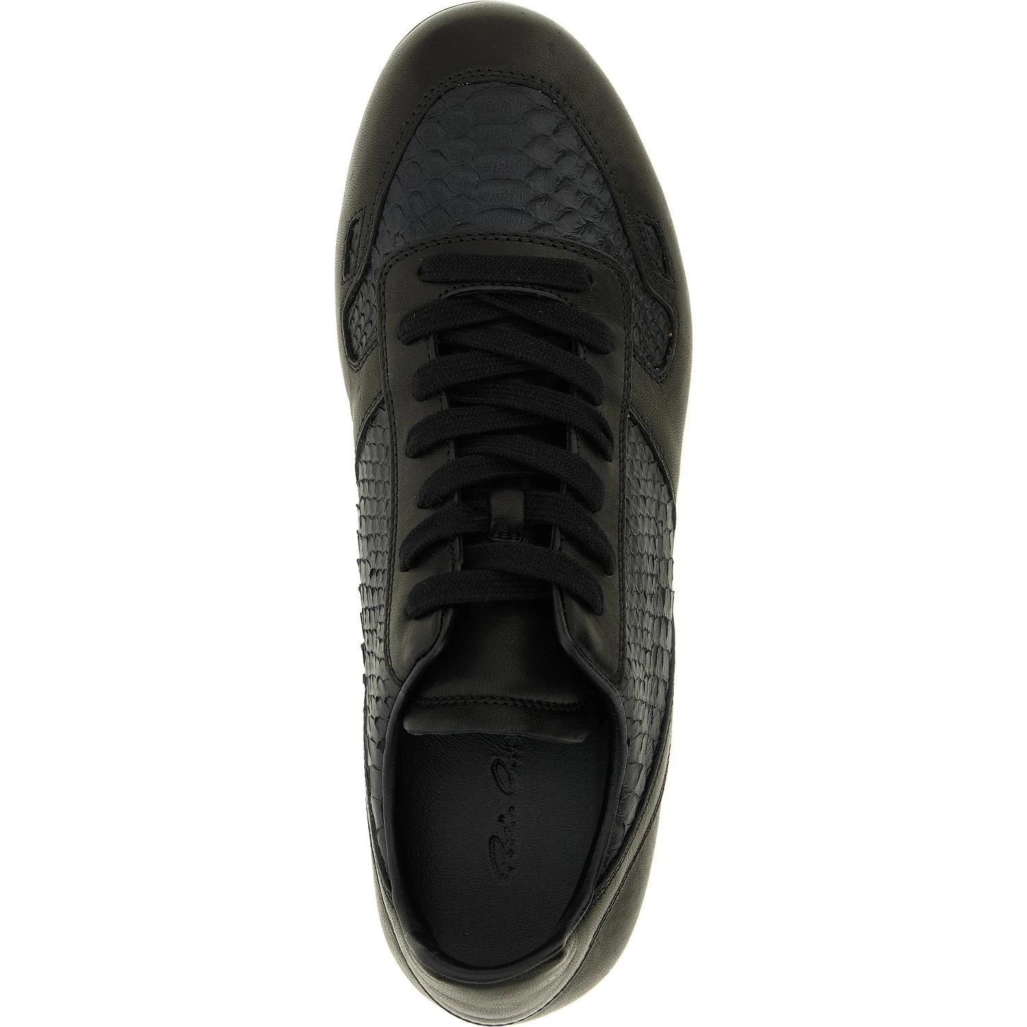 Black Lamb Leather Low Top Sneakers