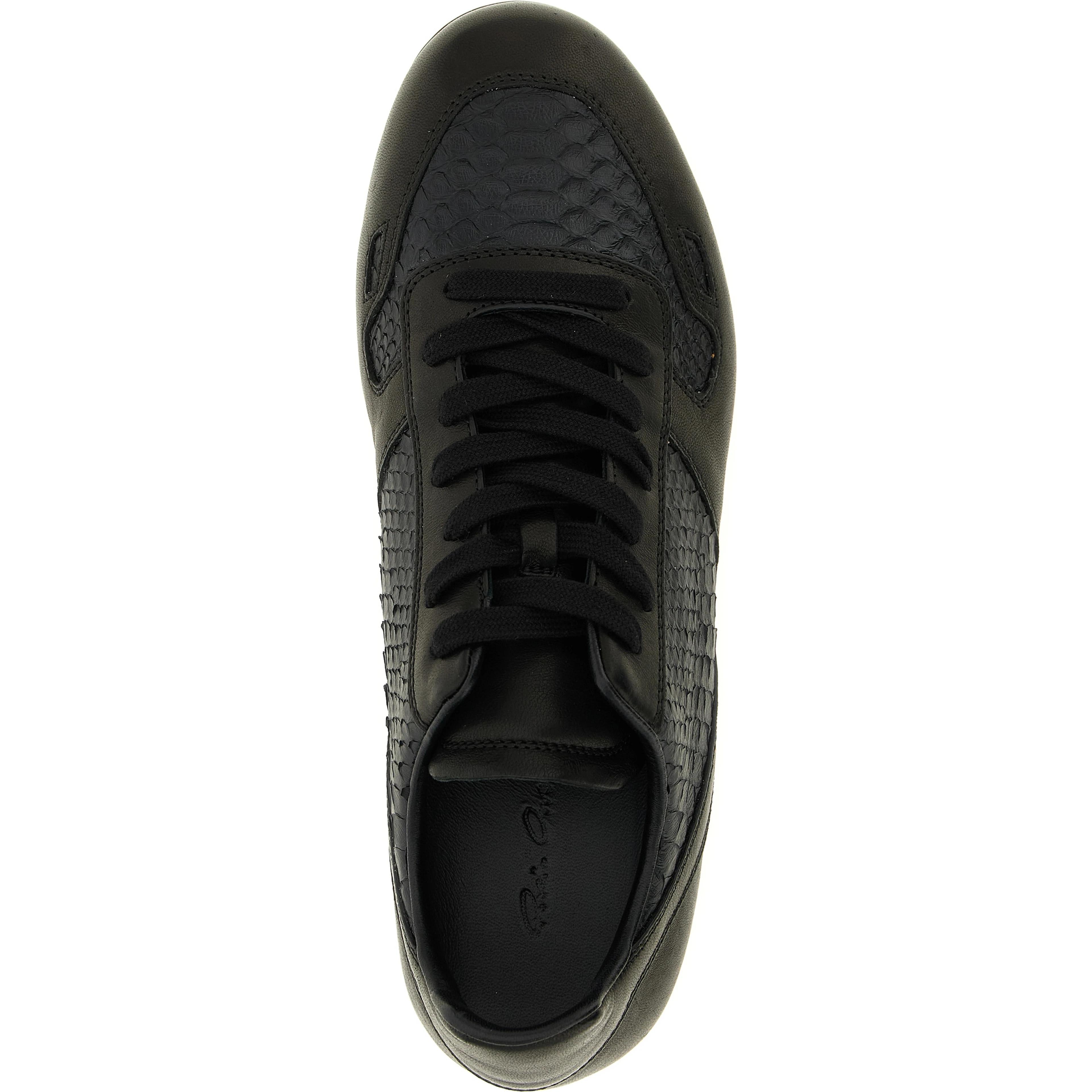 Black Lamb Leather Low Top Sneakers
