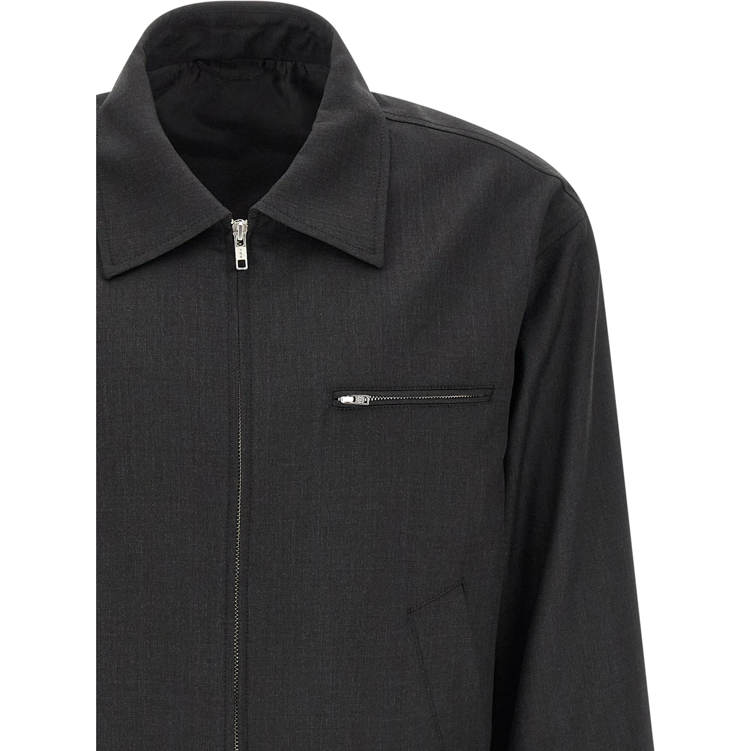 Gray Wool Full-Length Jacket