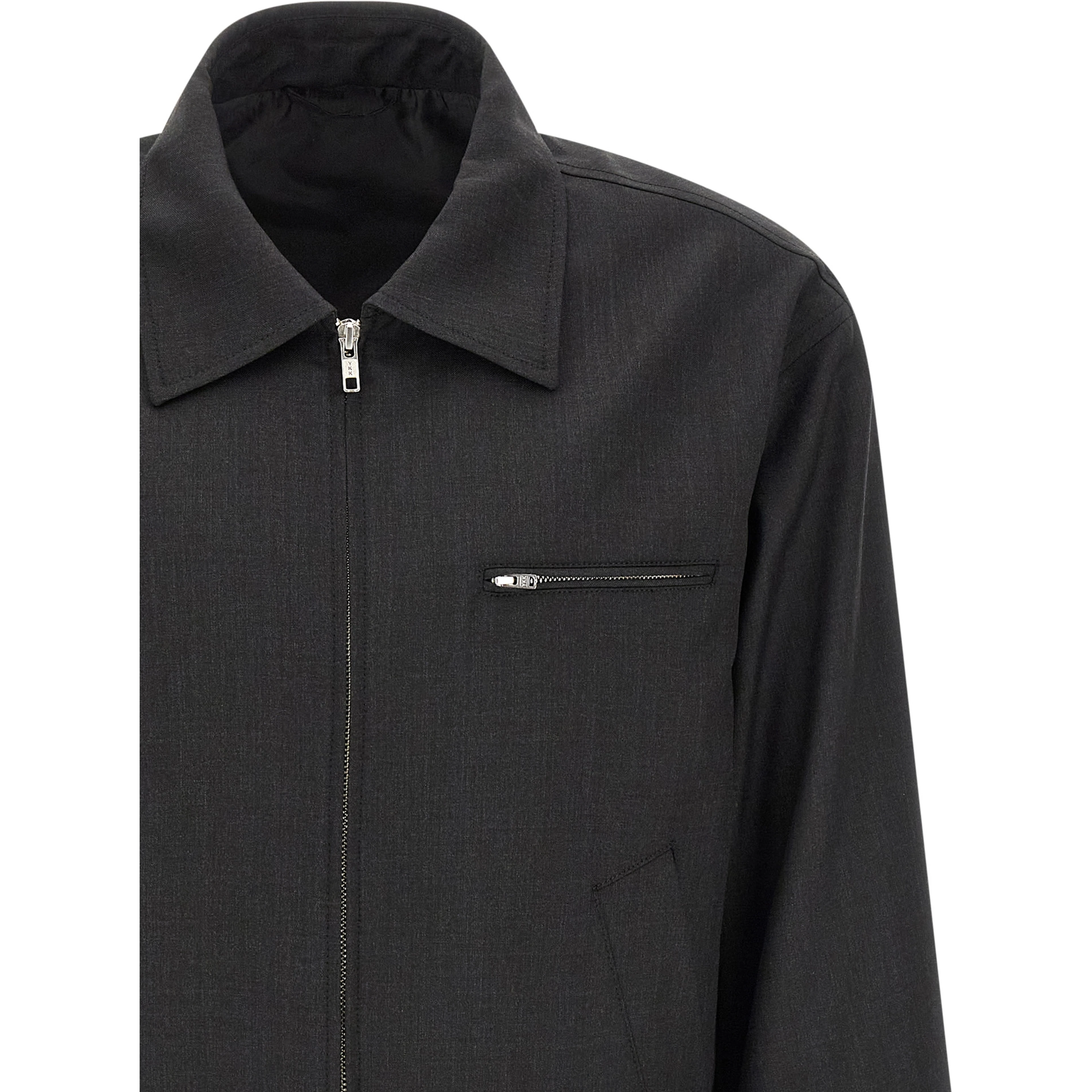 Gray Wool Full-Length Jacket