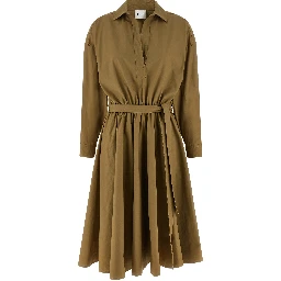 Bicolor Cotton Midi Dress
