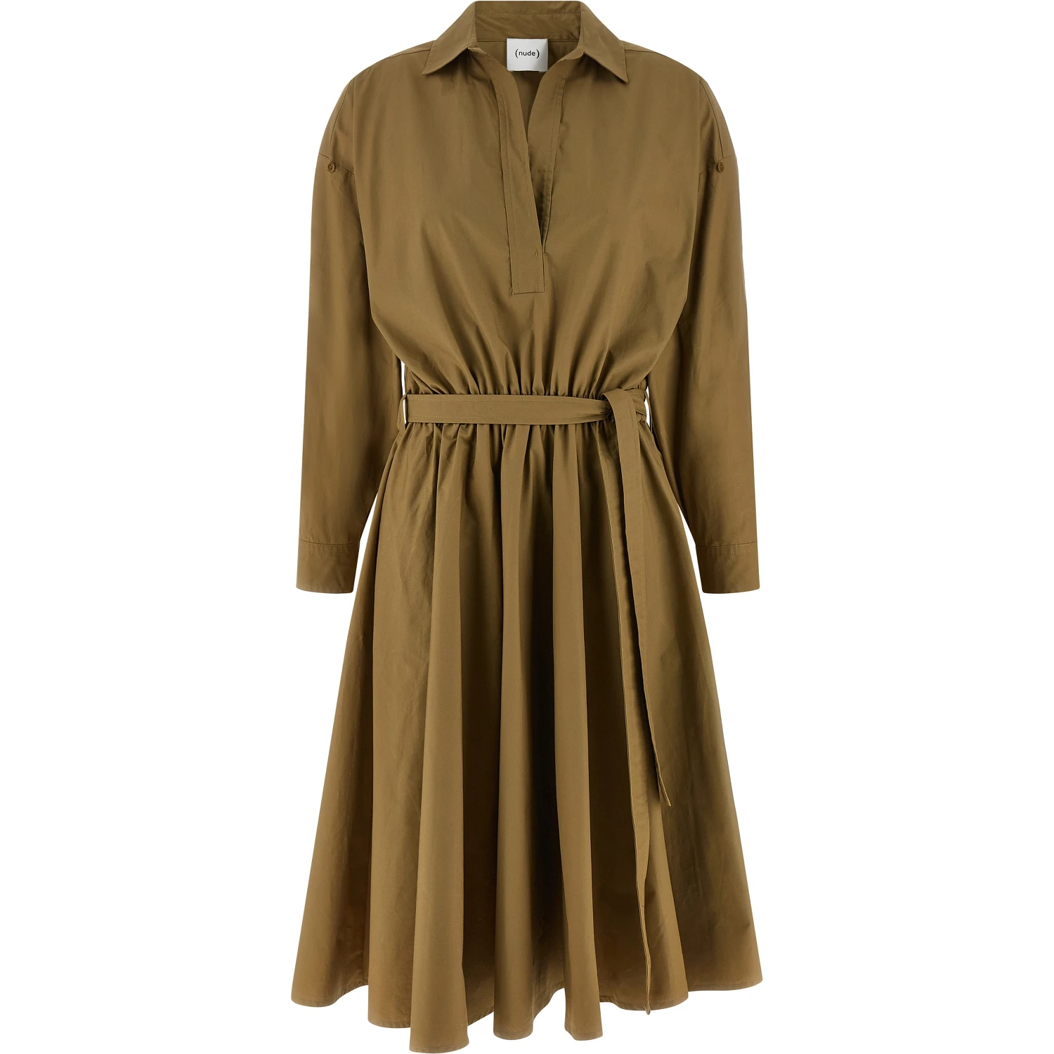Bicolor Cotton Midi Dress