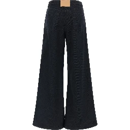 Blue Cotton Flared Pants