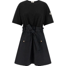 Black Cotton Short Dress