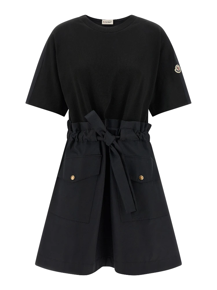 Black Cotton Short Dress