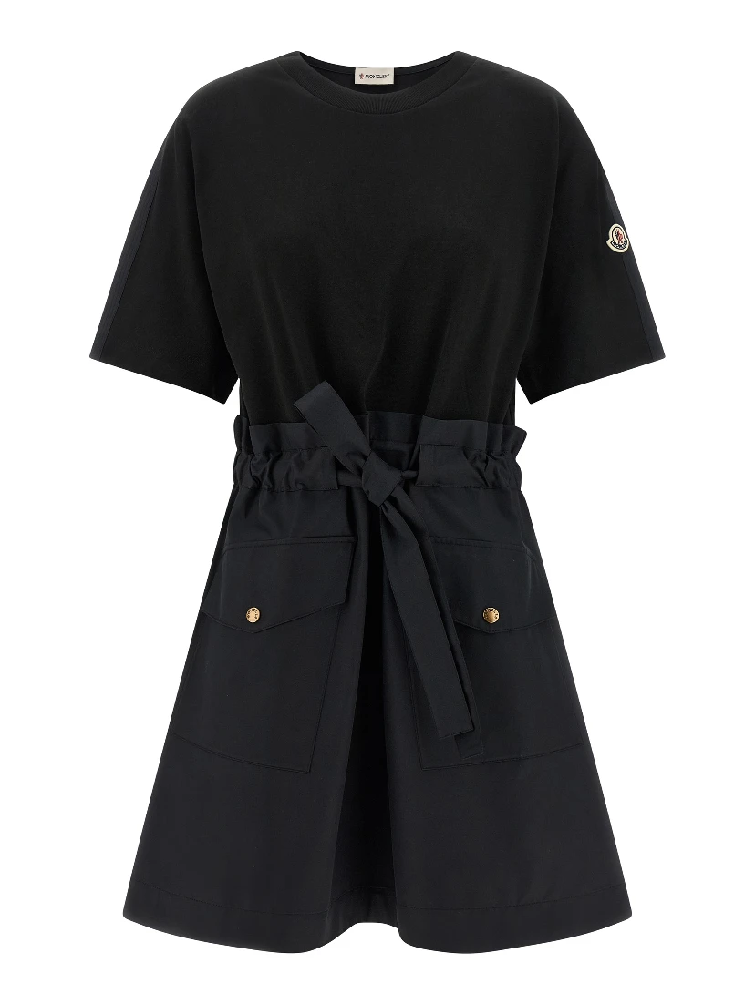 Black Cotton Short Dress