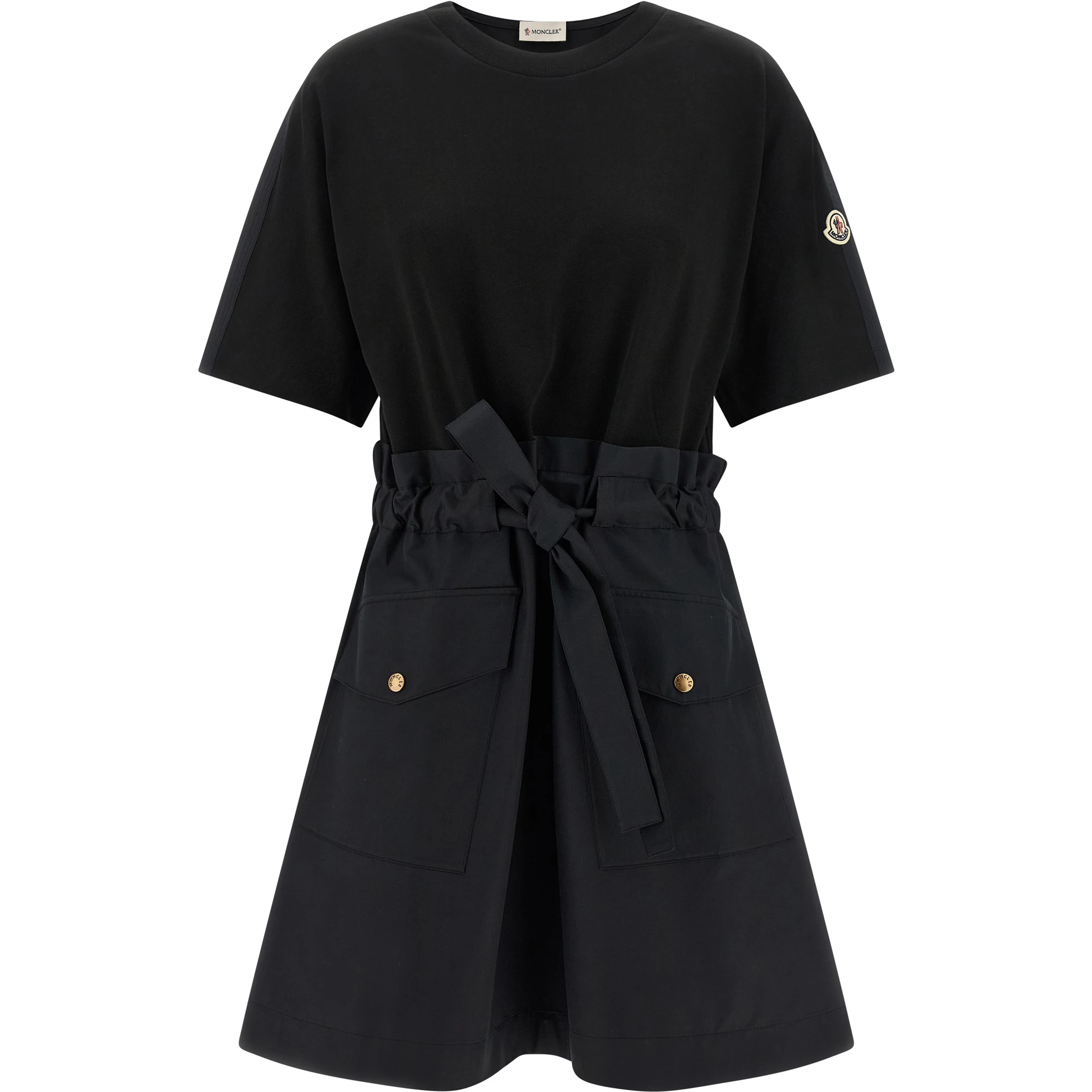 Black Cotton Short Dress