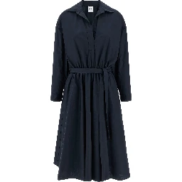 Blue Cotton Midi Dress