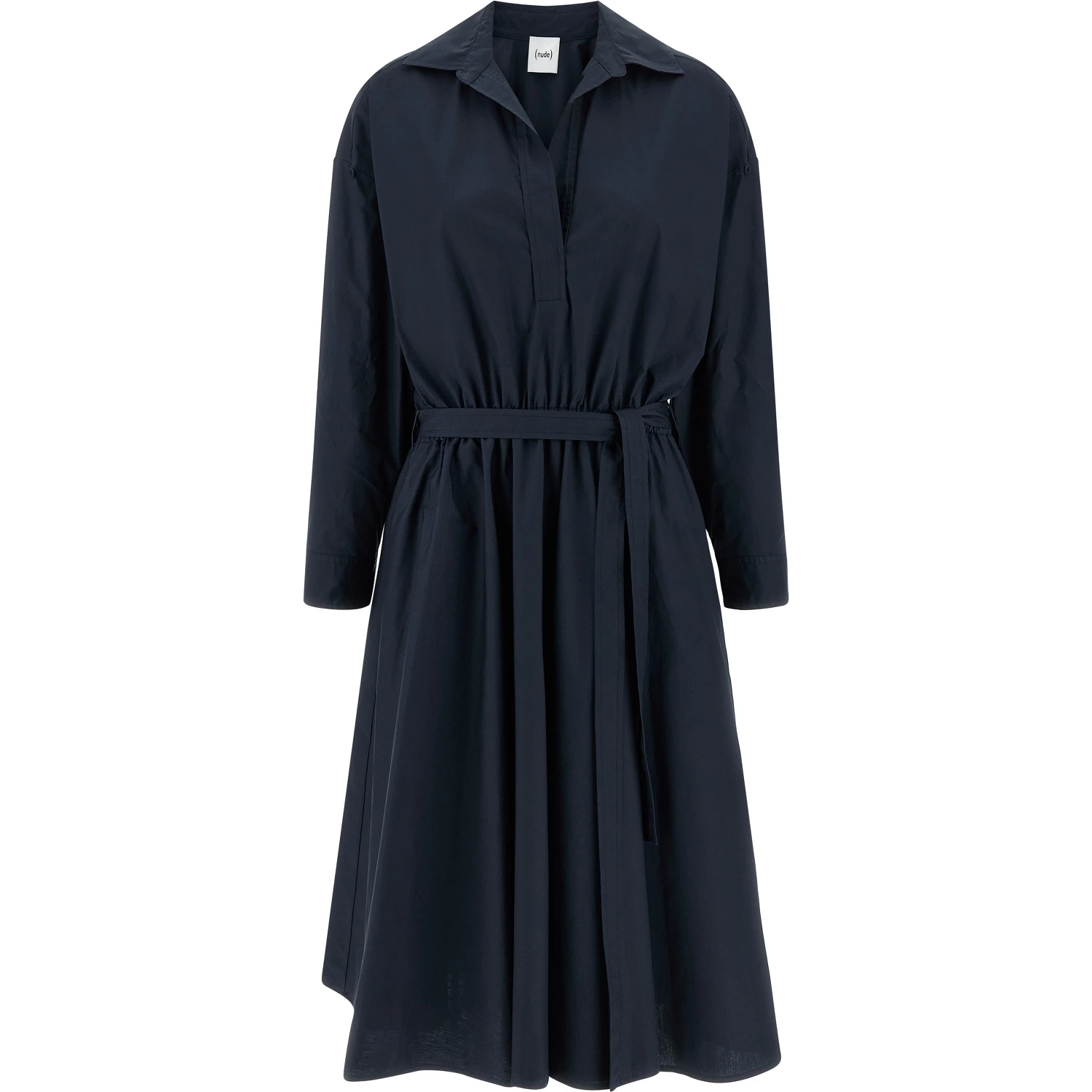 Blue Cotton Midi Dress