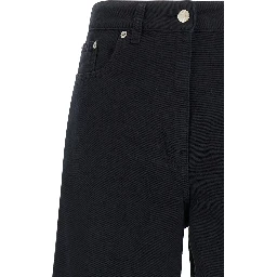 Blue Cotton Flared Pants