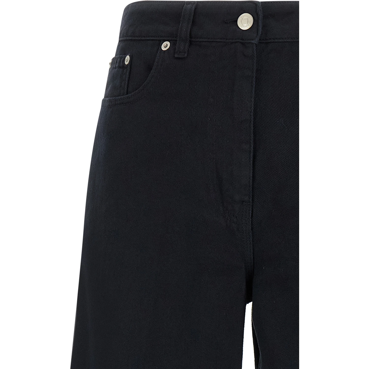 Blue Cotton Flared Pants