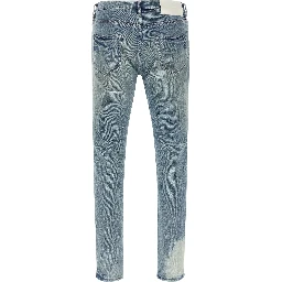Blue Cotton Skinny Jeans