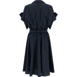 Blue Cotton Midi Dress