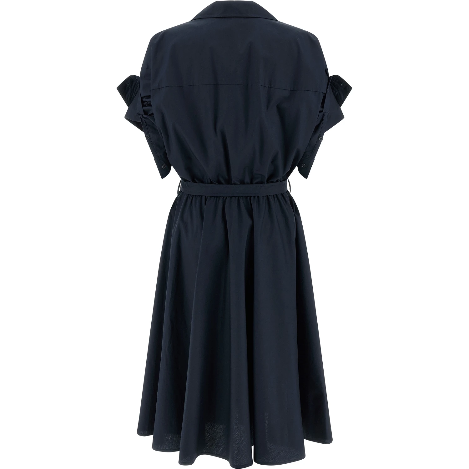 Blue Cotton Midi Dress