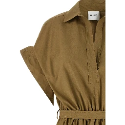 Bicolor Cotton Midi Dress