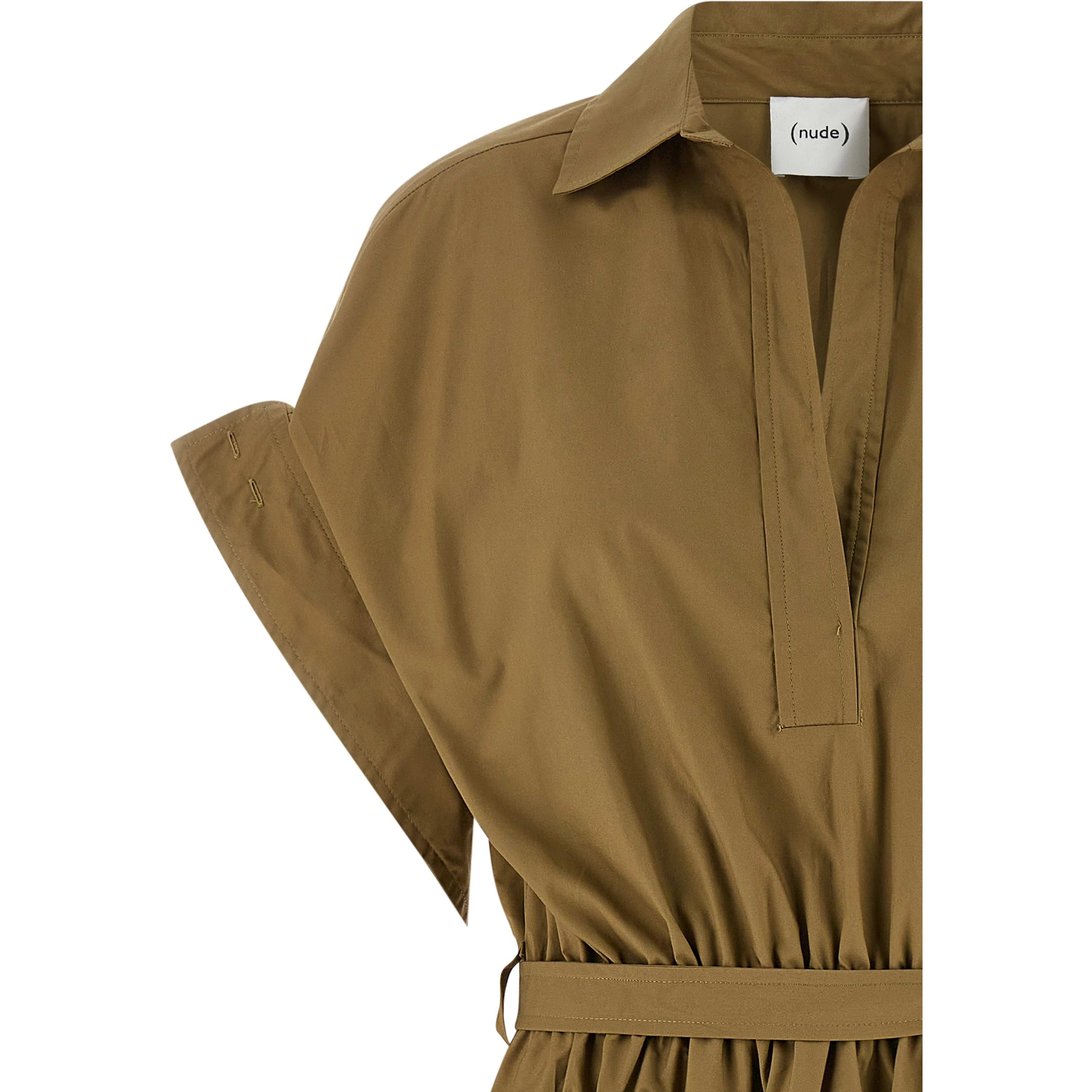 Bicolor Cotton Midi Dress