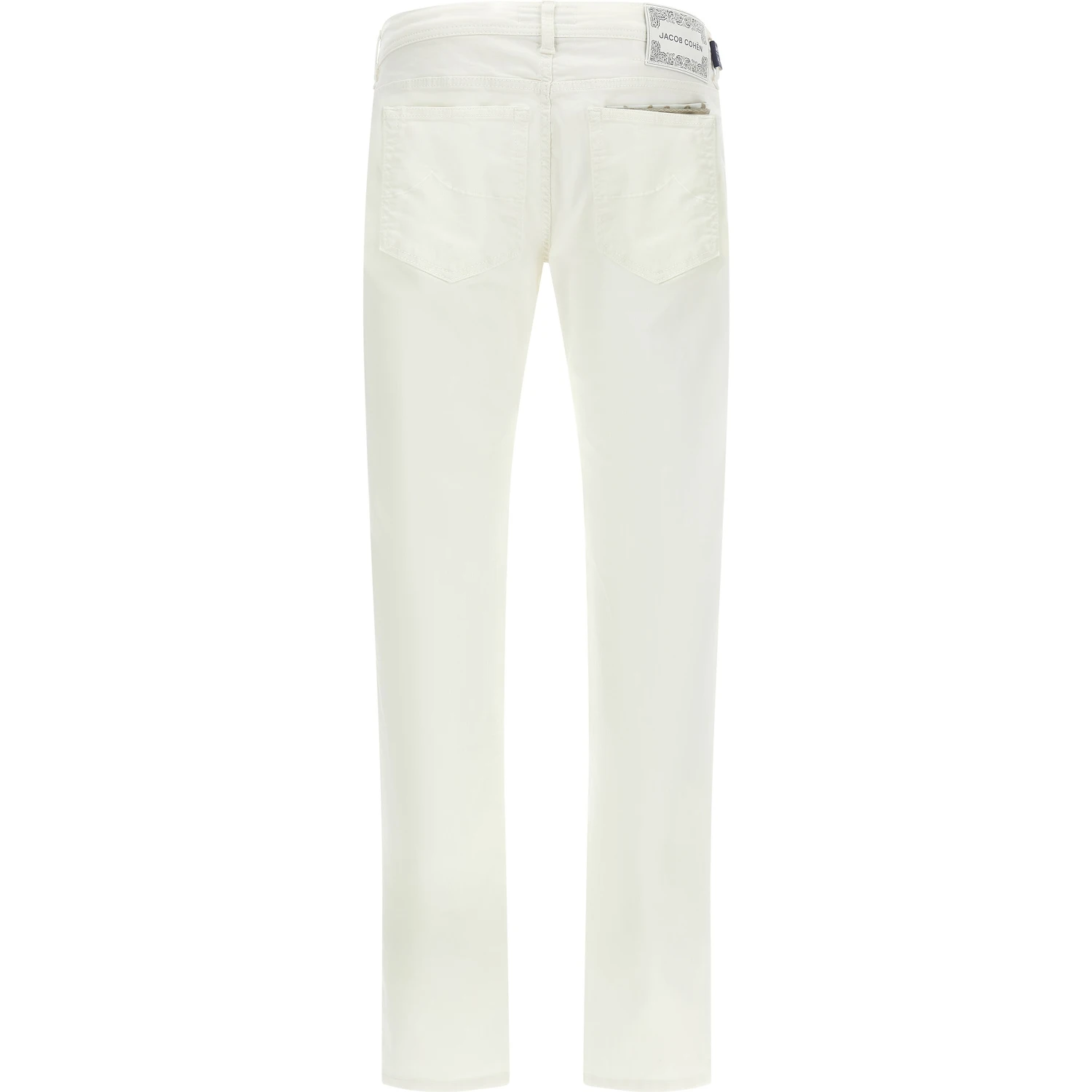 White Cotton Straight-Leg Jeans